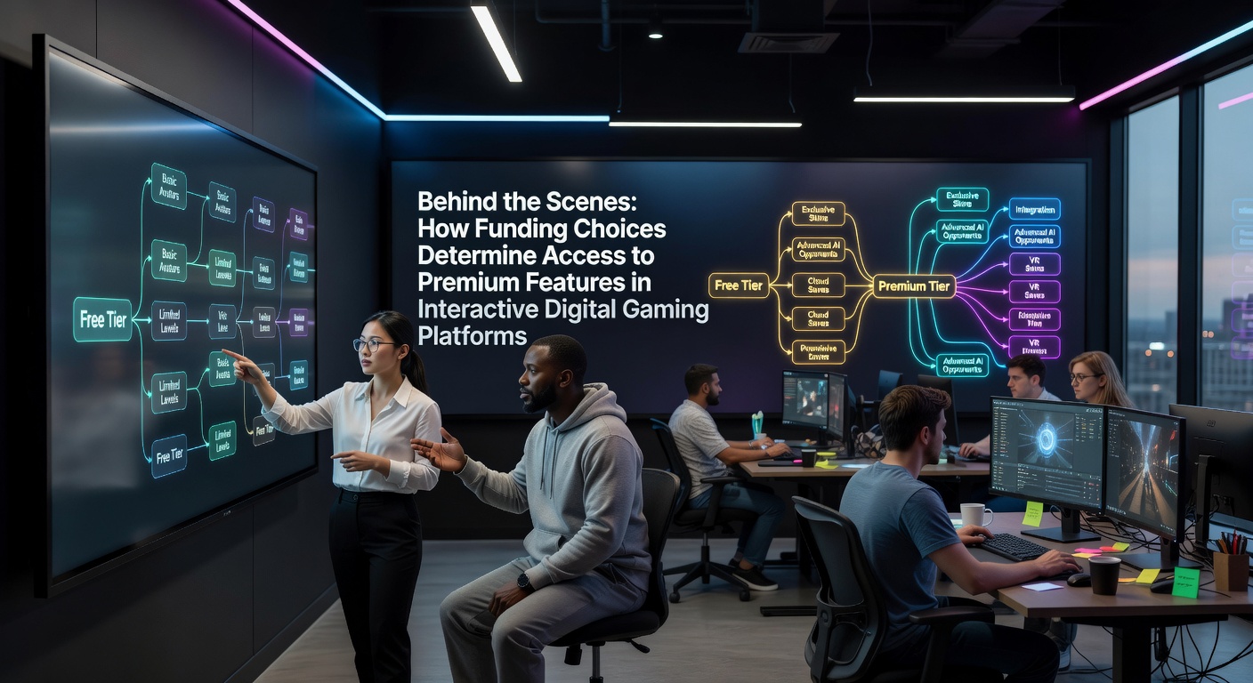 Illustration showing funding streams flowing into gaming platform development and premium feature unlocks
