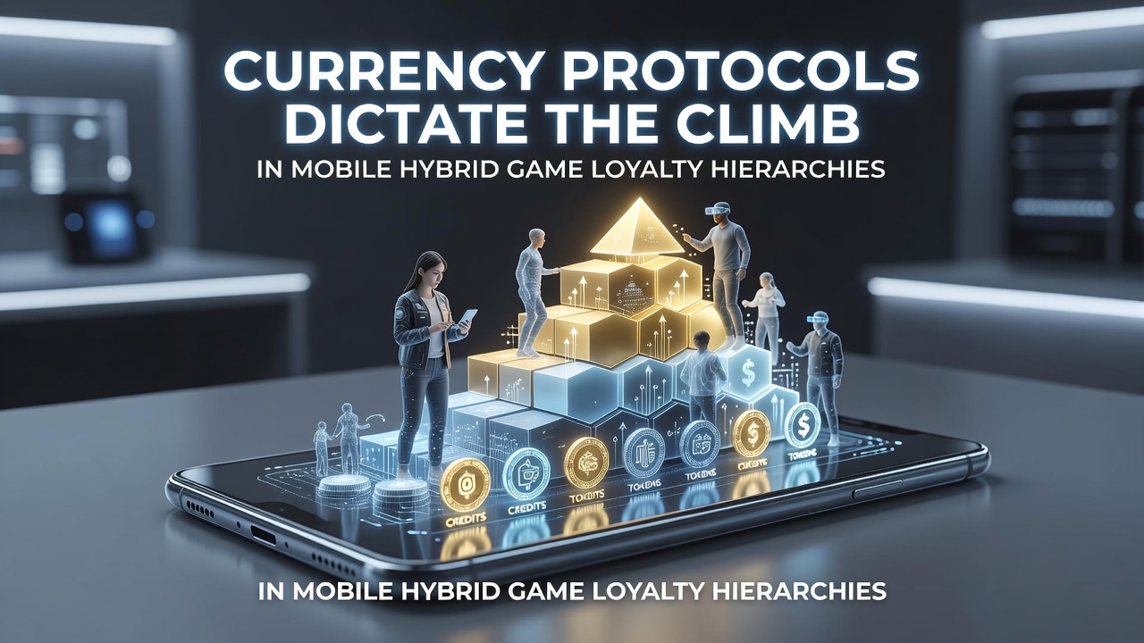 Diagram showing currency protocol flows in mobile gaming loyalty systems