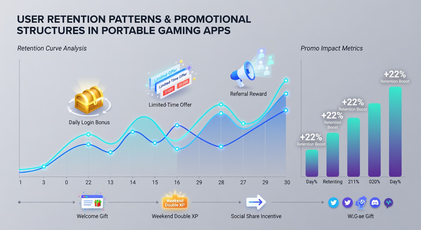 Analytics dashboard displaying retention curves segmented by promotional type for mobile reel and live table users