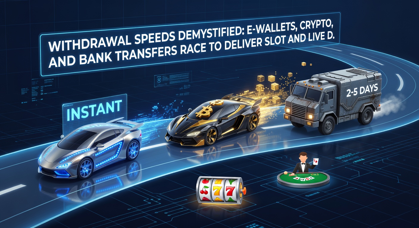 Chart illustrating crypto withdrawal timelines versus traditional methods, with blockchain icons showing rapid transfers for casino payouts